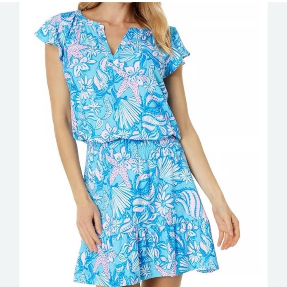 Lilly Pulitzer Blue and Pink Floral Dress